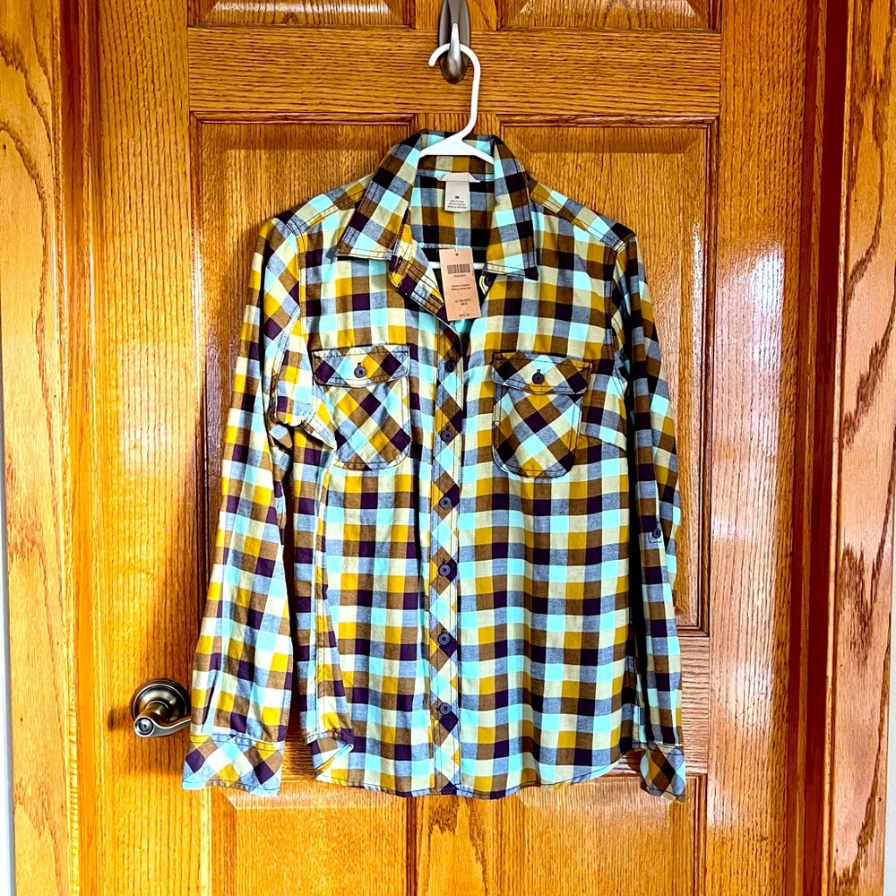 NWT Womens Duluth Trading Crosscut Wicking Flannel Shirt